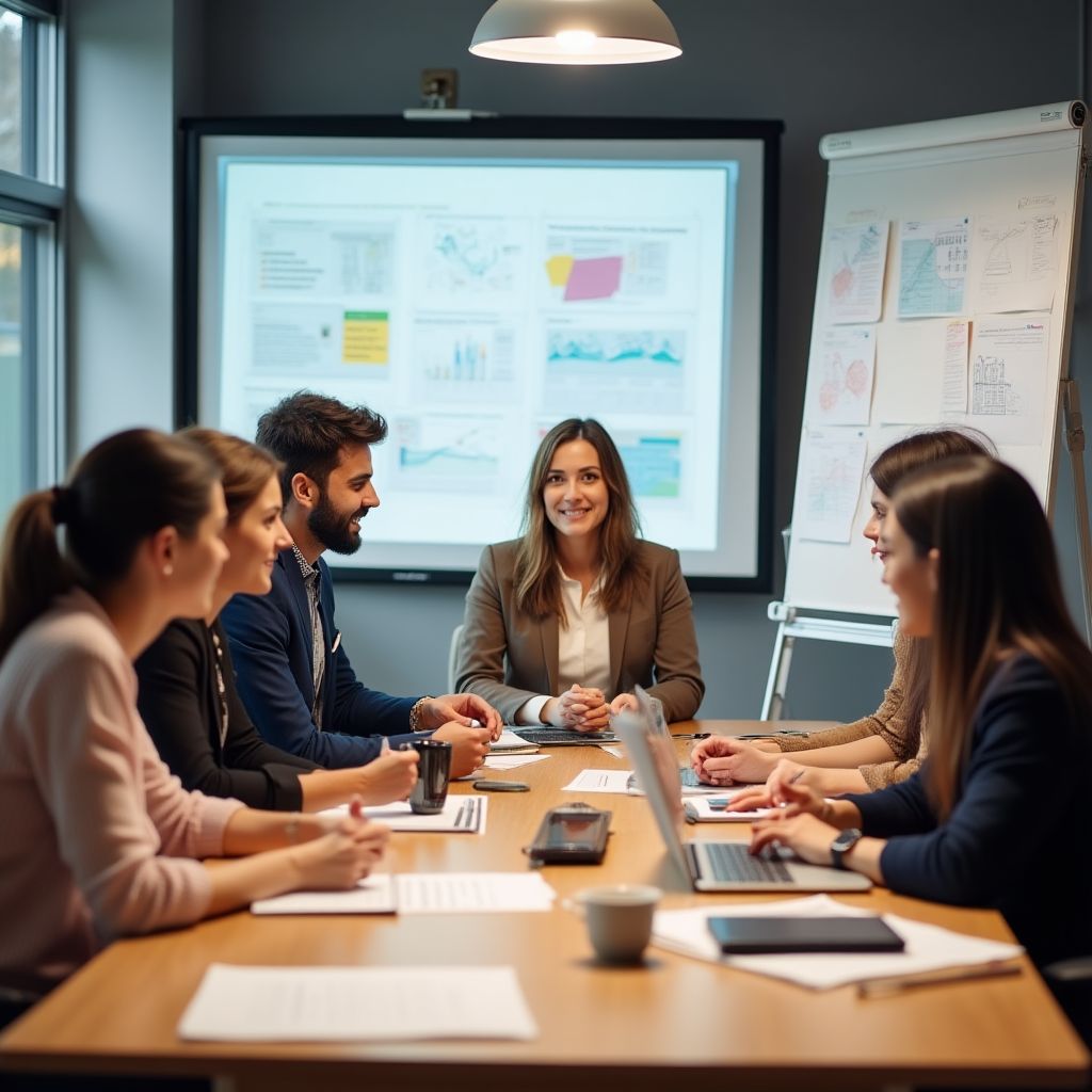 Equipo en planificación estratégica
